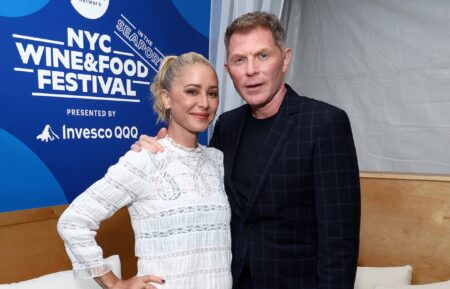 Brooke Williamson and Bobby Flay attend the Grand Tasting: After Dark presented by Montchevre Goat Cheese hosted by Bobby Flay and Brooke Williamson during Food Network New York City Wine & Food Festival presented by Invesco QQQ on October 18, 2025 in New York City.