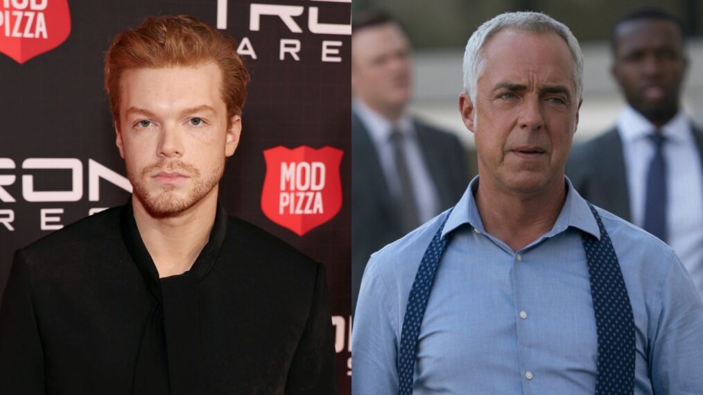 Cameron Monaghan attends the World Premiere of Disney's Tron: Ares at the TCL Chinese Theater in Hollywood, CA on October 06, 2025; Titus Welliver in Season 7, Episode 1, of 'Bosch,' aired June 25, 2021.