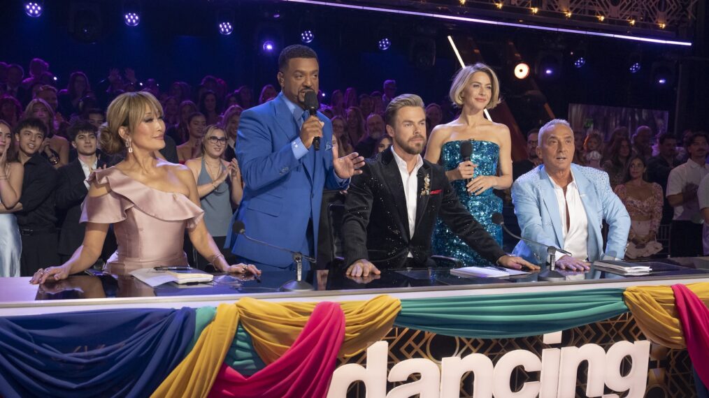 Carrie Ann Inaba, Alfonso Ribeiro, Derek Hough, Julianne Hough, and Bruno Tonioli on Season 34, Episode 4, of ABC's 'Dancing With the Stars,' October 7, 2025.
