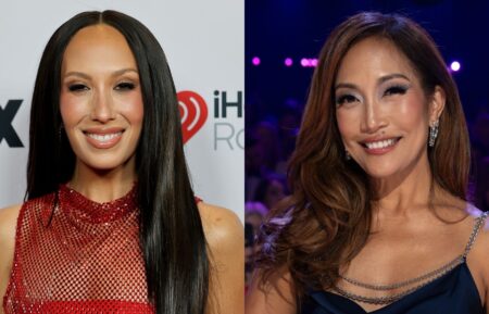 Cheryl Burke attends the 2025 iHeartRadio Music Awards at Dolby Theatre on March 17, 2025 in Hollywood, California; Carrie Ann Inaba on Season 34, Episode 6 of ABC's 'Dancing With the Stars,' October 21, 2025.