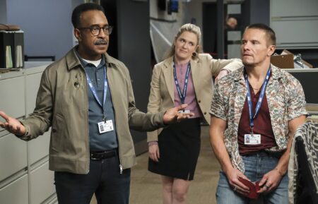 Tim Meadows, Harriet Dyer, and Tony Cavalero in 'DMV' Season 1
