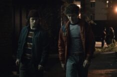 DEVIL IN DISGUISE: JOHN WAYNE GACY -- Episode 103 -- Pictured: (l-r) Etienne Kellici as Sam Stapleton, Finaly Wojtak-Hissong as Randall Reffett— (Photo by: Brooke Palmer/PEACOCK)