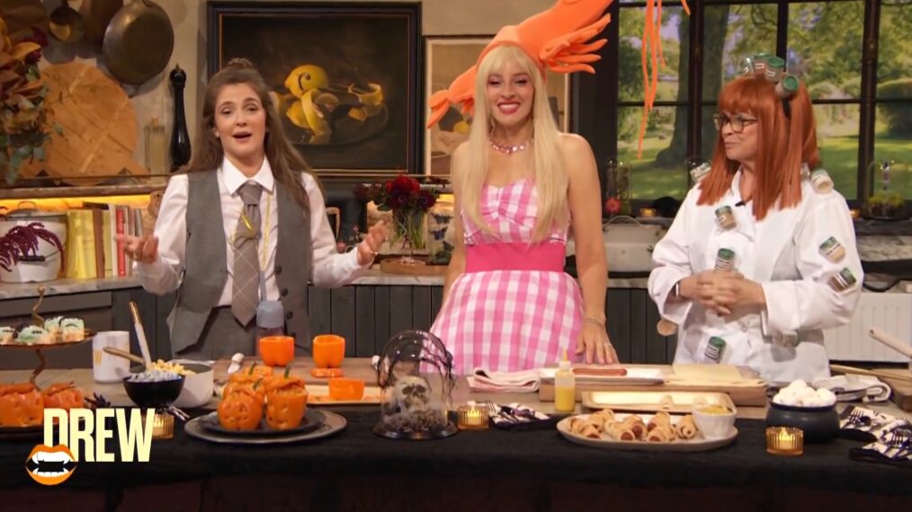 Drew Barrymore, Amirah Kassem, and Valerie Bertinelli on the October 31, 2205, episode of 'The Drew Barrymore Show.'