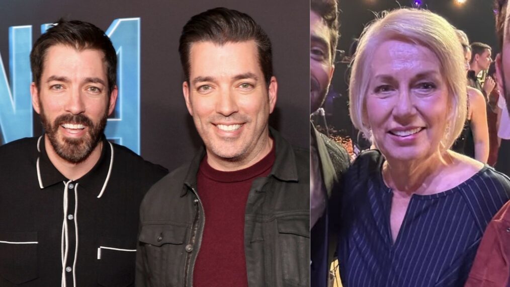 Drew Scott and Jonathan Scott attend the Ant-Man and The Wasp Quantumania world premiere at Regency Village Theatre in Westwood, California on February 06, 2023; Joanne Scott via Drew Scott's Instagram, December 4, 2024.