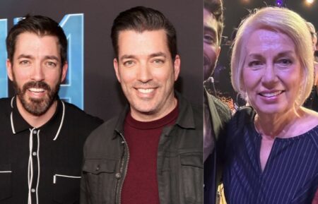 Drew Scott and Jonathan Scott attend the Ant-Man and The Wasp Quantumania world premiere at Regency Village Theatre in Westwood, California on February 06, 2023; Joanne Scott via Drew Scott's Instagram, December 4, 2024.