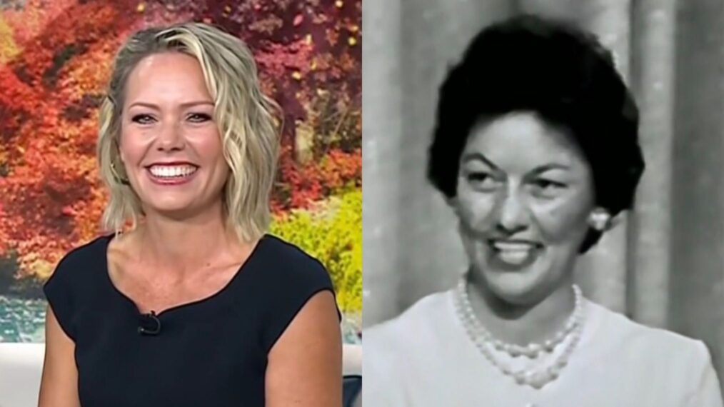 Dylan Dreyer on NBC's 'Today,' October 7, 2025; Doris Milke on 'The Price Is Right,' 1963.