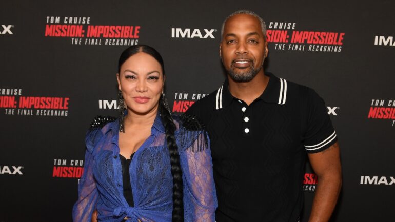Egypt Sherrod and DJ Mike Jackson attend the "Mission Impossible – The Final Reckoning" Atlanta Special Screening with Angela Bassett at Regal Atlantic Station on May 21, 2025, in Atlanta, Georgia.