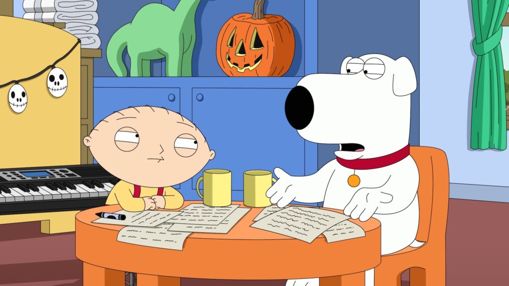 FAMILY GUY - “A Little Fright Music” - Brian and Stewie realize there is a shortage of quality Halloween songs, so they set out to write a hit, and Peter and the guys discover that lying about trick or treating can have deadly consequences. (Disney)FAMILY GUY