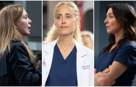 Grey's Anatomy with Ellen Pompeo, Kim Raver, and Caterina Scorsone
