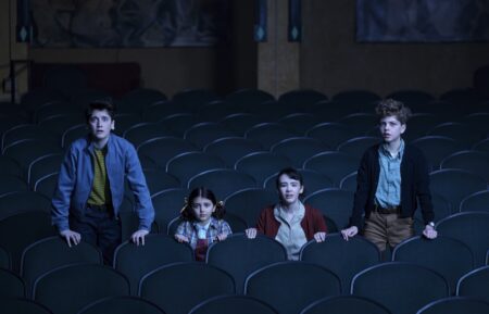 Jack Malloy Legault, Matilda Legault, Clara stack, Mikkal Karim Fdler in It Welcome to Derry