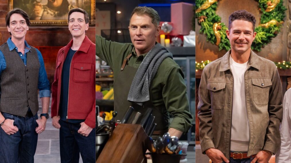 James and Oliver Phelps on 'Harry Potter: Wizards of Baking'; Bobby Flay on 'Beat Bobby Flay: Holiday Showdown'; Wells Adams on 'Sweet Empire,' Food Network.