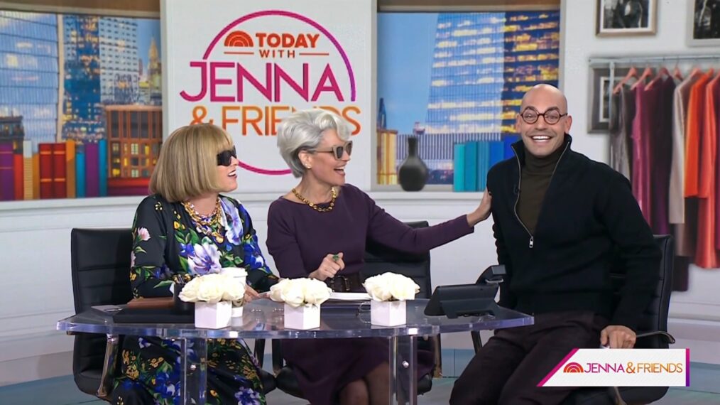 Jenna Bush Hager, Savannah Guthrie, and Matt Rogers on the October 31, 2025, episode of 'Today With Jenna & Friends.'