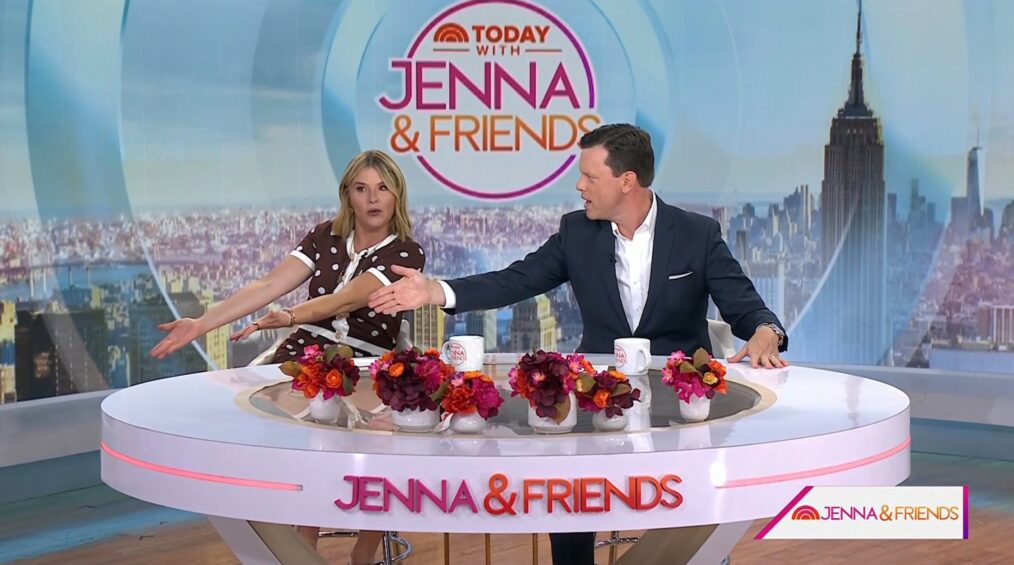 Jenna Bush Hager and Willie Geist on the October 8, 2025, episode of NBC's 'Today With Jenna & Friends.'