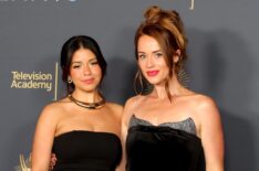 Jennifer Affleck and Whitney Leavitt attend the 2025 Creative Arts Emmy Awards at Peacock Theater on September 07, 2025 in Los Angeles, California.