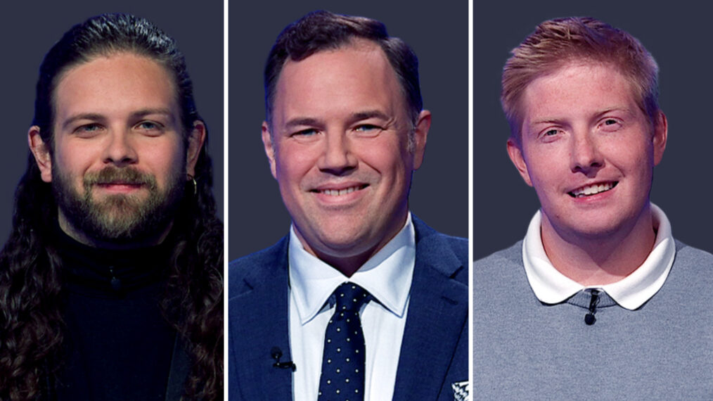Elijah Perseus Blumov, Tom Devlin, and Jake Tomlin on 'Jeopardy!'