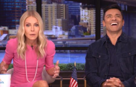 Kelly Ripa and Mark Consuelos on the October 9, 2025, episode of ABC's 'Live With Kelly and Mark.'