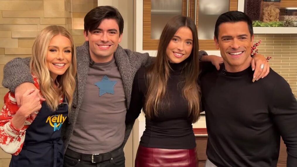 Kelly Ripa, Michael Consuelos, Lola Consuelos, and Mark Consuelos via Instagram, December 19, 2023.