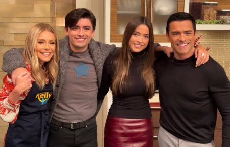 Kelly Ripa, Michael Consuelos, Lola Consuelos, and Mark Consuelos via Instagram, December 19, 2023.