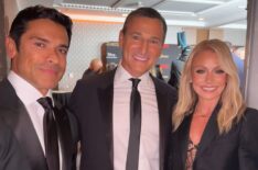 Mark Consuelos, Michael Gelman, and Kelly Ripa at the 2025 Broadcasting and Cable Hall of Fame gala, September 30, 2025.