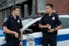 Mika Amonsen as Sean Reagan and Marcus Scribner as Jonah Silver, CBS 'Blue Bloods,' Season 1, Episode 3, airdate October 31, 2025.