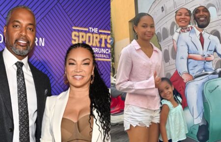 Mike Jackson and Egypt Sherrod attend Sports Power Brunch for Women in Baseball, presented by New Era Cap at Four Seasons Hotel Atlanta on July 13, 2025 in Atlanta, Georgia; Mike Jackson and Egypt Sherrod with daughters Kendall and Harper, Instagram, June 27, 2025.