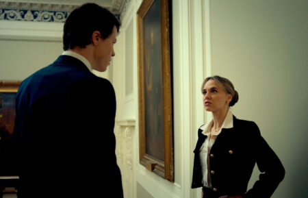 THE RAINMAKER -- Episode 110 -- Pictured in this screengrab: (l-r) Milo Callaghan as Rudy Baylor, Madison Iseman as Sarah Plankmore -- (Photo by: USA Network)