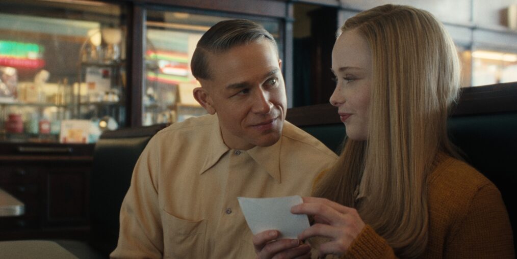 Monster: The Ed Gein Story. (L to R) Charlie Hunnam as Ed Gein, Suzanna Son as Adelina in episode 302 of Monster: The Ed Gein Story. Cr. Courtesy Of Netflix © 2025