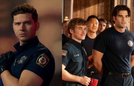 Oliver Stark, '9-1-1' Season 9 key art, ABC; Michael Provost and Hunter McVey on Season 1, Episode 1 of ABC's '9-1-1: Nashville,' October 9, 2025.