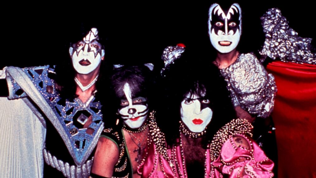 Kiss, Ace Frehley, Peter Criss, Paul Stanley, Gene Simmons, circa early 1980s.