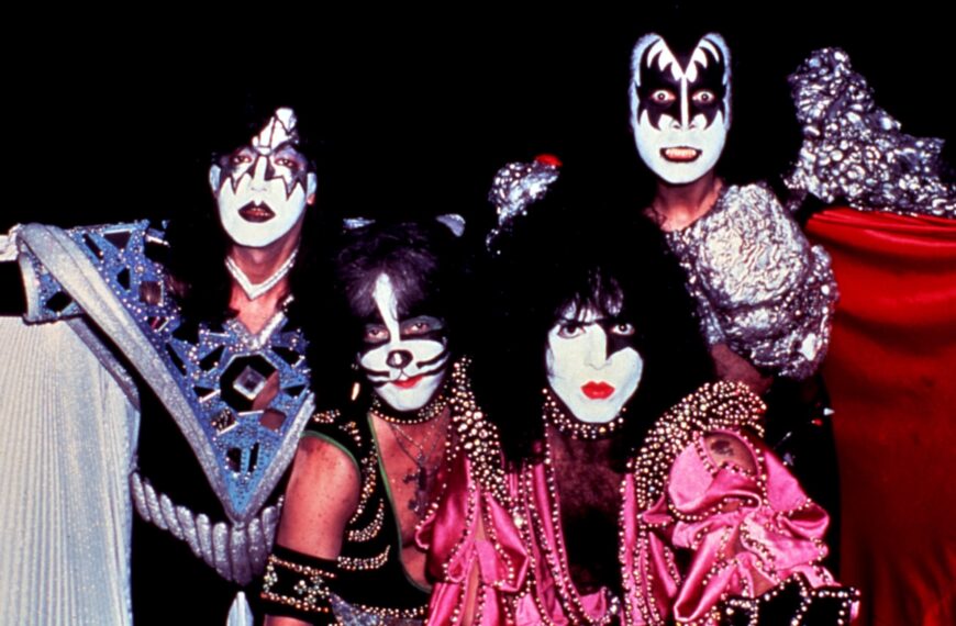 Kiss, Ace Frehley, Peter Criss, Paul Stanley, Gene Simmons, circa early 1980s.