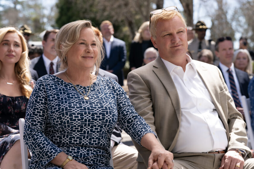 MURDAUGH: DEATH IN THE FAMILY - “Family Tradition” - In 2021, prominent South Carolina lawyer Alex Murdaugh discovers his wife Maggie and son Paul murdered outside their home. Three years earlier, Maggie throws Alex's father a party while Alex pursues a new business venture, and Paul has a wild night. (Disney/Daniel Delgado Jr.)JESSI CASE, PATRICIA ARQUETTE, JASON CLARKE