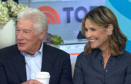 Richard Gere and Savannah Guthrie on the October 16, 2025, episode of NBC's 'Today.'