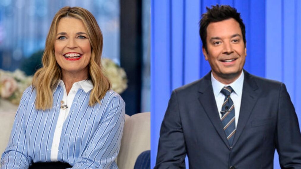 Savannah Guthrie on the January 15, 2025, episode of NBC's 'Today'; Jimmy Fallon on the October 1, 2025, episode of NBC's 'The Tonight Show Starring Jimmy Fallon.'
