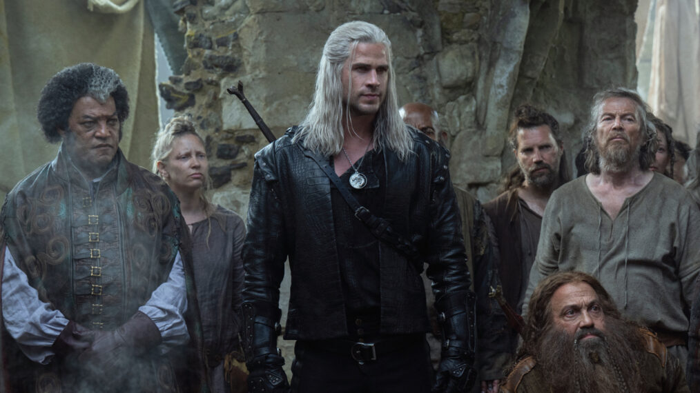 Laurence Fishburne and Liam Hemsworth in Netflix's The Witcher