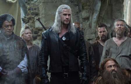 Laurence Fishburne and Liam Hemsworth in Netflix's The Witcher