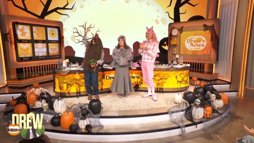 Valerie Bertinelli, Drew Barrymore, and Ross Matthews on the October 31, 2025 episode of 'The Drew Barrymore Show.'