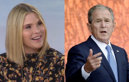 Jenna Bush Hager on the October 6, 2025, episode of NBC's 'Today With Jenna & Friends'; George W. Bush in September 2016.