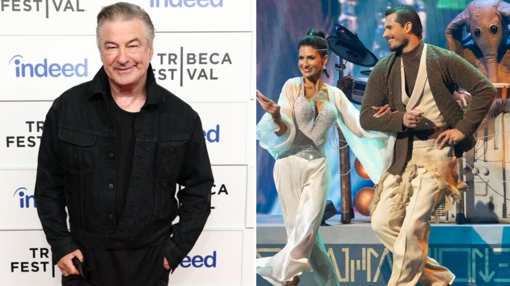 Alec Baldwin, Hilaria Baldwin and Gleb Savchenko