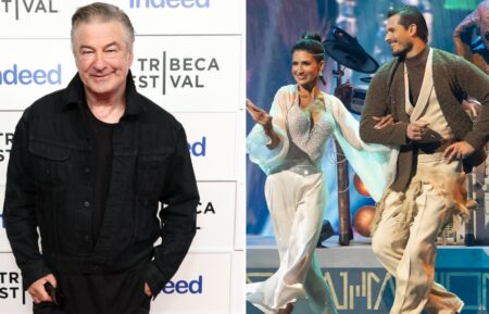 Alec Baldwin, Hilaria Baldwin and Gleb Savchenko