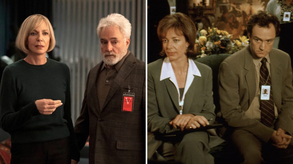 Allison Janney and Bradley Whitford in 'The Diplomat' (L) and 'The West Wing' (R)