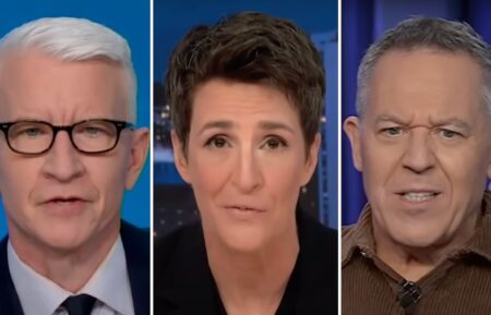 Anderson Cooper, Rachel Maddow, and Greg Gutfeld