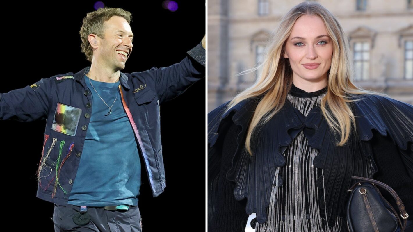 Chris Martin of Coldplay performs on a stop of the band's Music of the Spheres world tour , Sophie Turner attends the Louis Vuitton Womenswear Spring/Summer 2026 show as part of Paris Fashion Week 