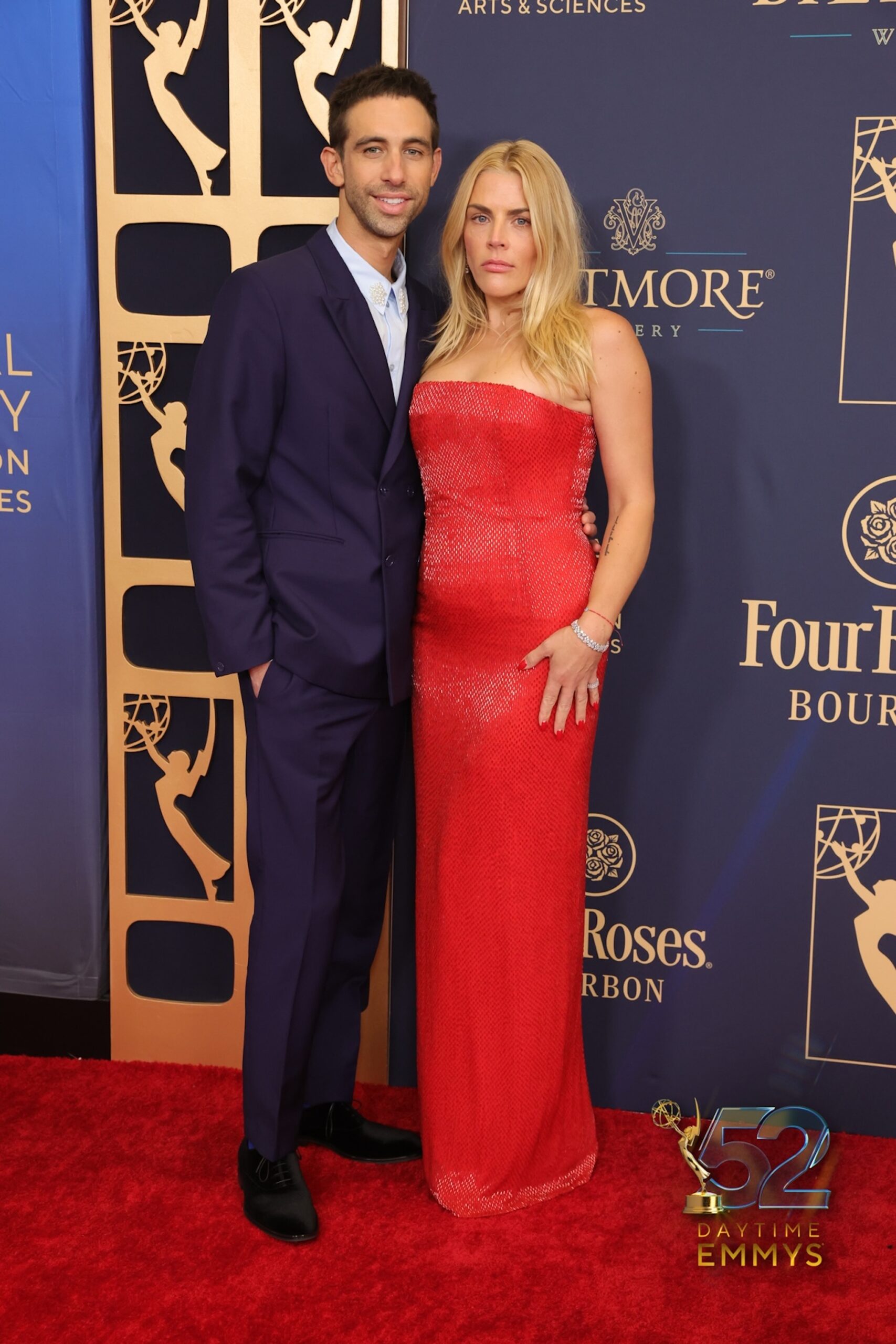 Blake Berris, Busy Philipps at the 2025 Daytime Emmys on October 17