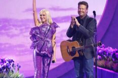 Gwen Stefani and Blake Shelton perform onstage during the 59th Academy of Country Music Awards