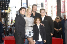 Kingston Rossdale, Gwen Stefani, Apollo Rossdale, Blake Shelton and Zuma Rossdale attend the Hollywood Walk of Fame Star Ceremony