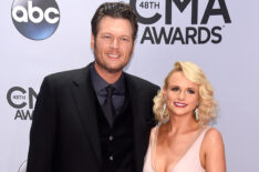 Blake Shelton and Miranda Lambert attend the 48th annual CMA Awards at the Bridgestone Arena