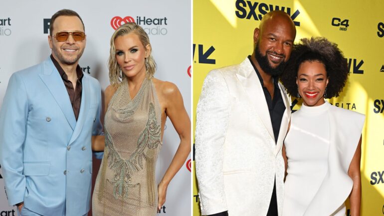 Donnie Wahlberg and Jenny McCarthy attend the 2025 iHeartRadio Music Awards at Dolby Theatre on March 17, 2025 in Hollywood, California; Kenric Green and Sonequa Martin-Green attend the "Star Trek: Discovery" final season premiere during the 2024 SXSW Conference and Festival at Stateside Theater on March 11, 2024 in Austin, Texas.