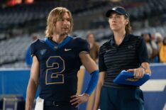 Glen Powell and Perry Mattfeld in 'Chad Powers'