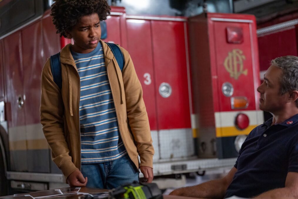 Hero Hunter as Isaiah, Taylor Kinney as Kelly Severide — 'Chicago Fire' Season 14 Episode 4 