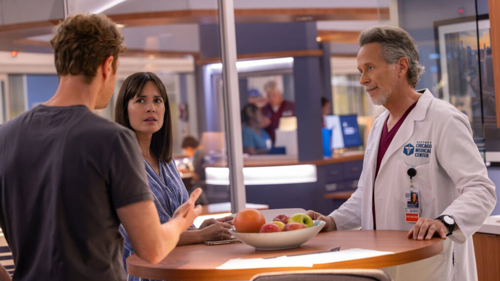 Steven Weber as Dr. Dean Archer, Torrey DeVitto as Dr. Natalie Manning — 'Chicago Med' Season 11 Episode 3 'Horseshoes and Hand Grenades'